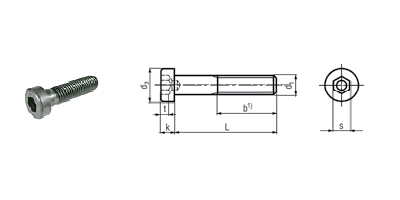 薄型带孔内六角圆柱头螺钉steel 8.8,zinc