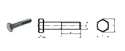 外六角细牙螺栓，半牙steel 12.9,yellow zinc